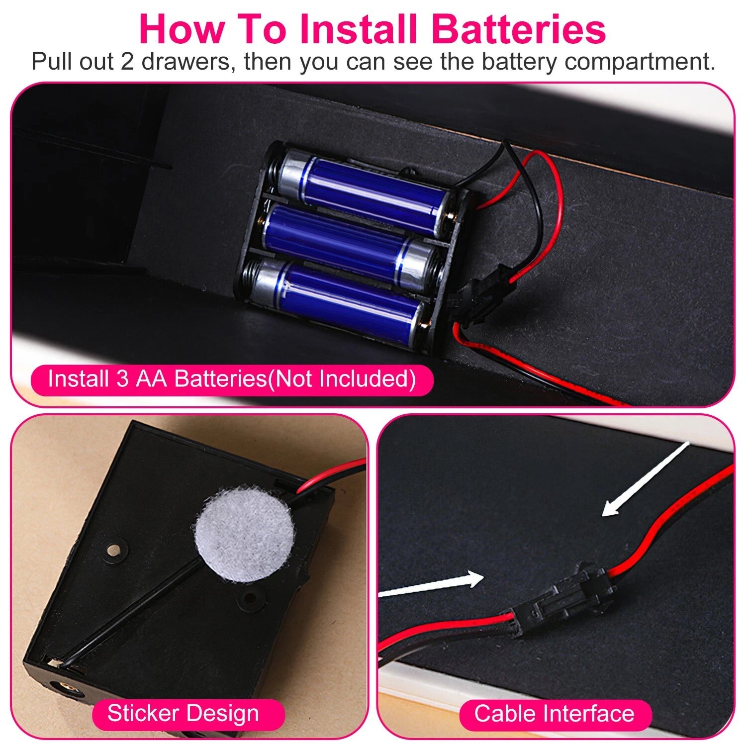 Jewelry Box w/ LED Mirror 3-Layer Jewelry Organizer 2 Drawers PU Jewelry Holder | eBay