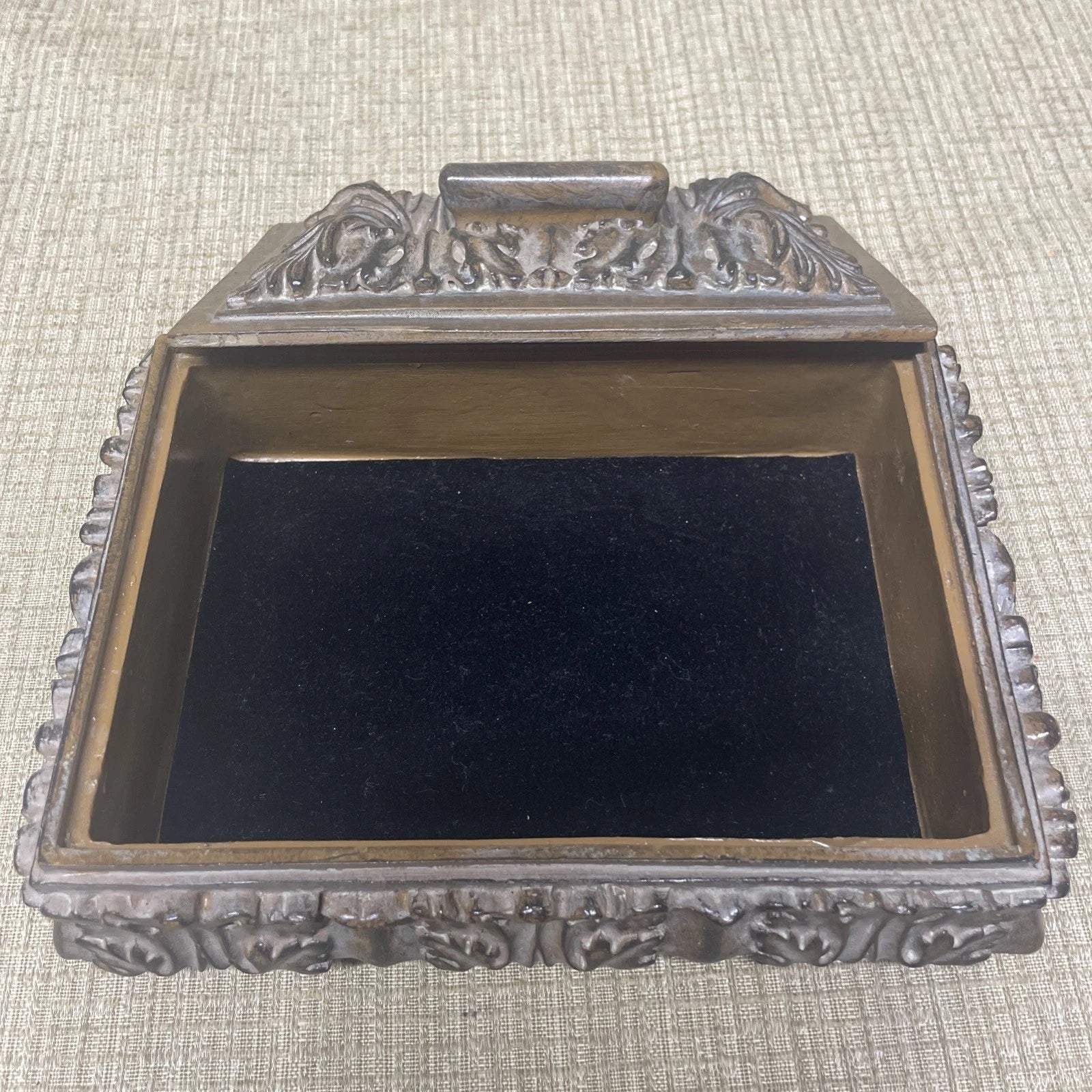 Jewelry Box 7.5" Wide 2.25”Depth With Handle 5.25 International Bazaar | eBay