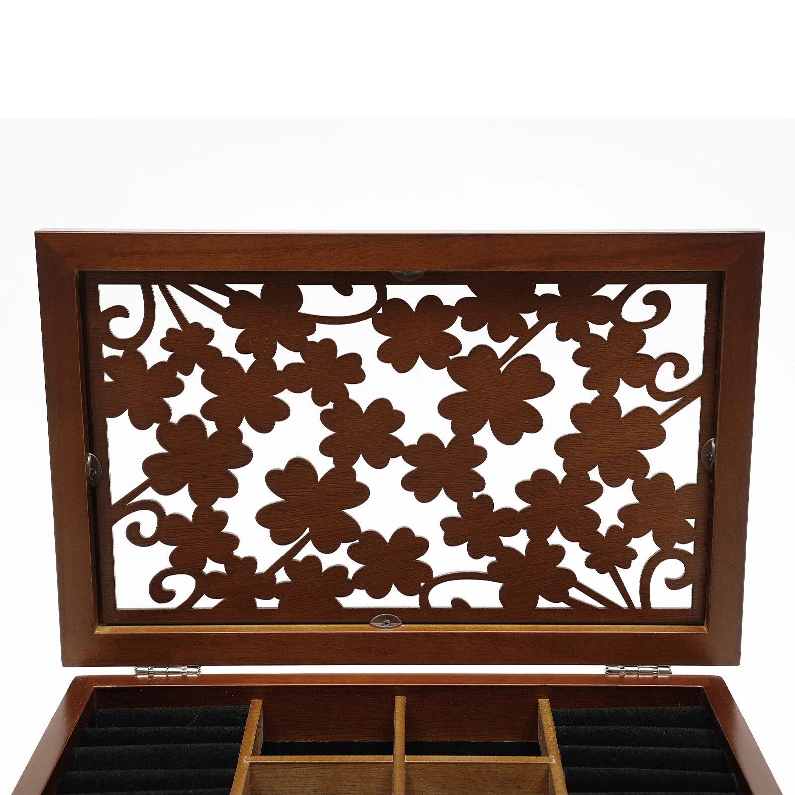 6-Layer Jewelry Box Case Necklace Ring Storage Cabinet Organizer & Drawers Brown | eBay