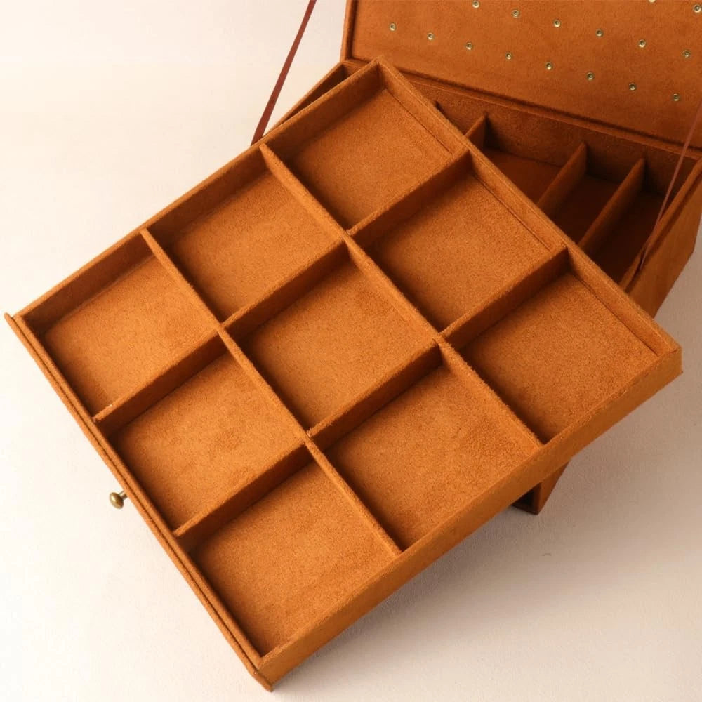 GYJOYERO Women Jewelry Box Lockable 3 Layers Large Jewelry Organizer Storage | eBay