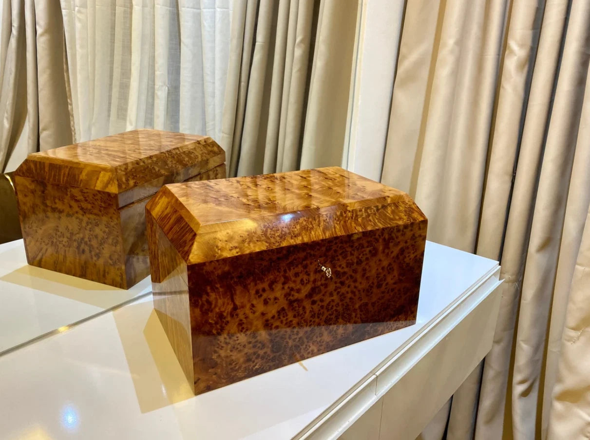 Big jewellery burl thuya Box lockable wooden burl Box organizer with key storage | eBay