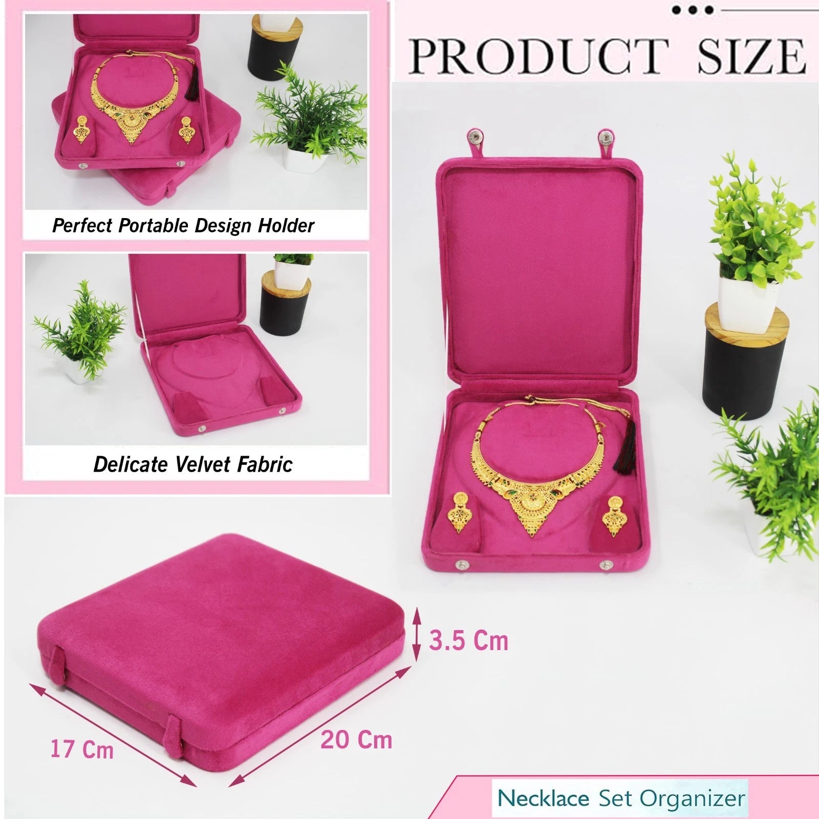 2 Jewelry Necklace Pendant Ring Earring Storage Organizer Locker Box Velvet Case | eBay