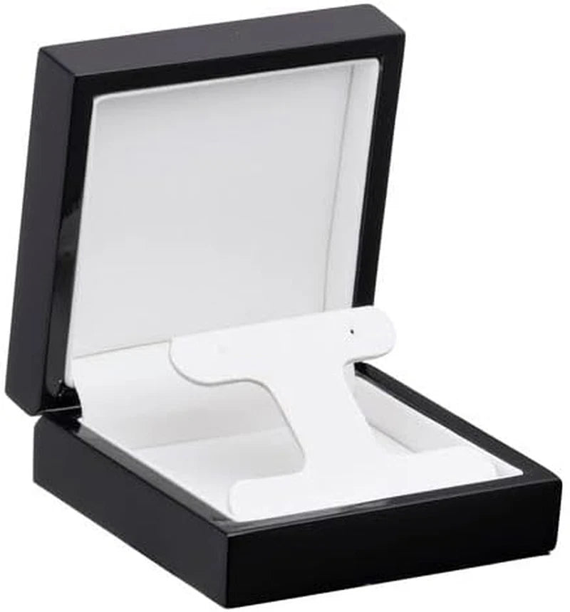 Allure - T-Bar Style Wooden Earring Box - Black Wood Jewelry Gift Box, with High | eBay