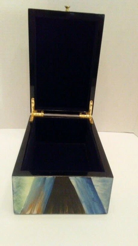 Art Deco Acrylic 3D Wooden Jewelry/Storage Box- Unique | eBay