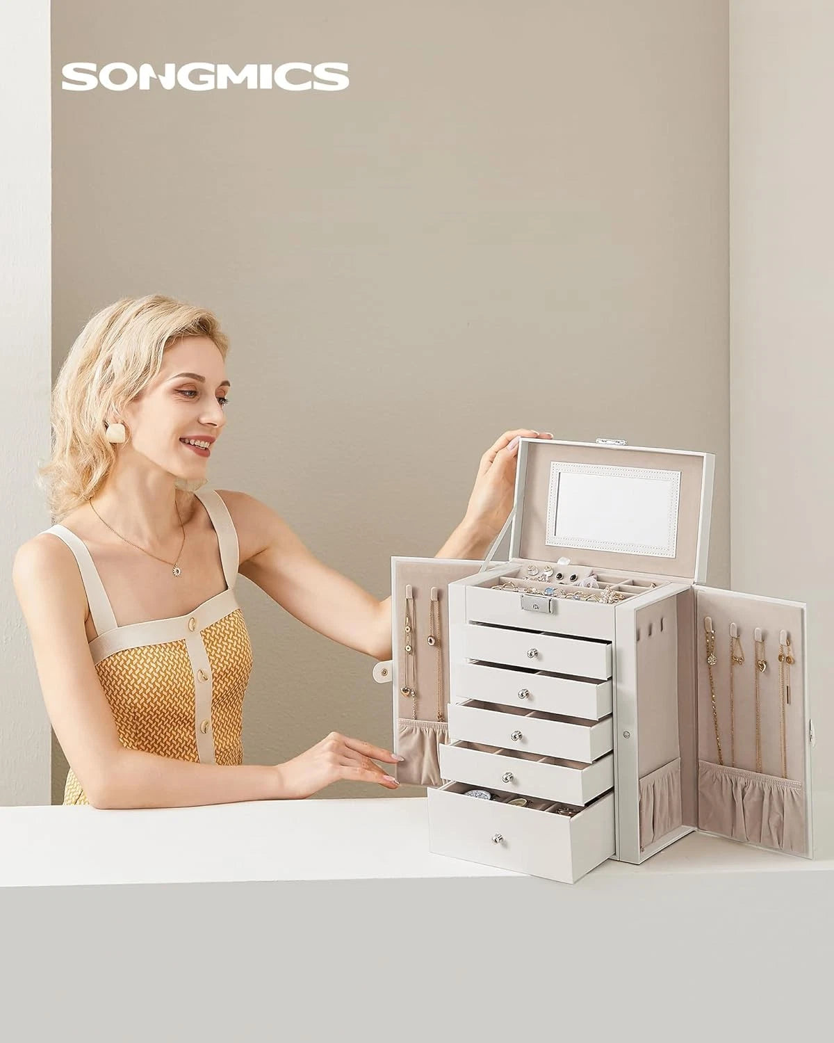 6 Tier Jewelry Box, Jewelry Storage Organizer with 5 Drawers | eBay