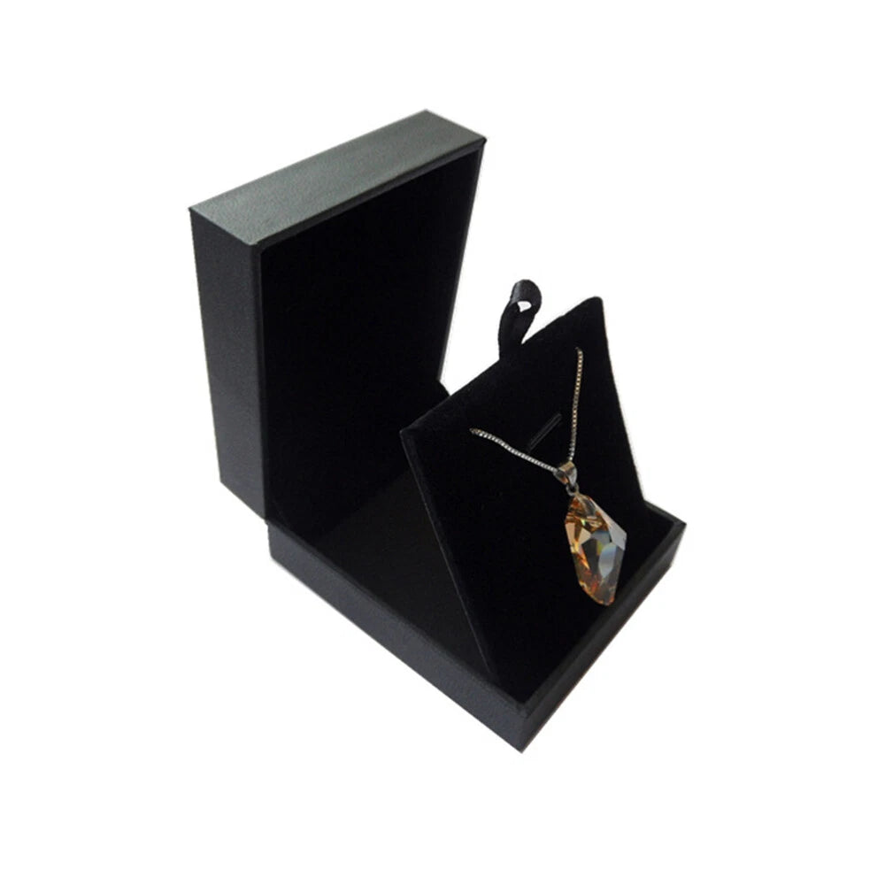 1PC PU Jewelry Box Black Display Necklace Box Jewelry Organizer for Gift | eBay