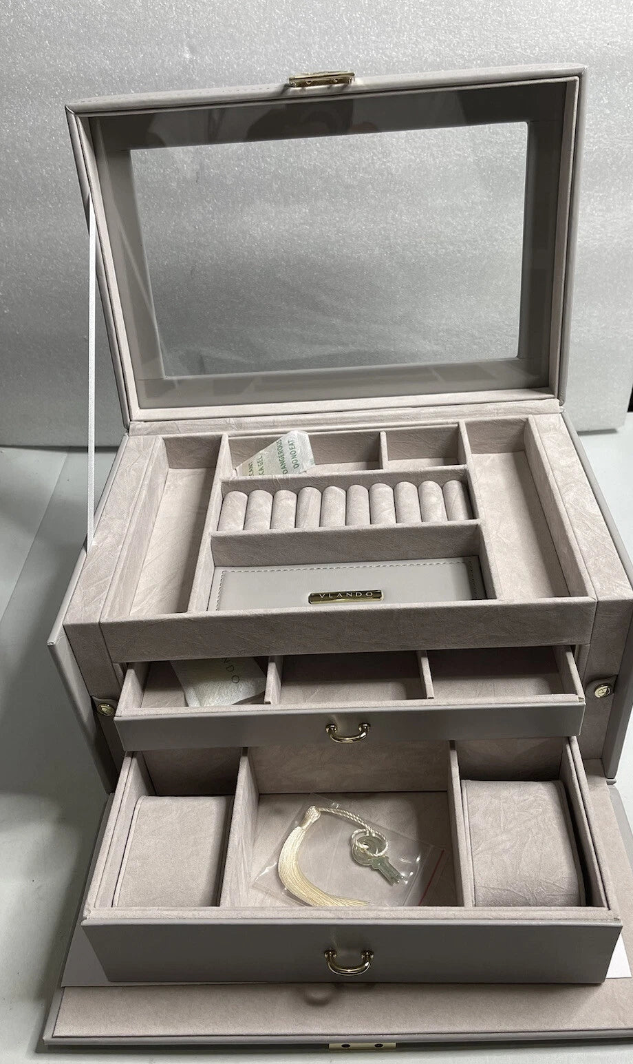 Blando Vlando Velvet Jewelry Organizer. Large Leather Jewelry Storage Box. | eBay