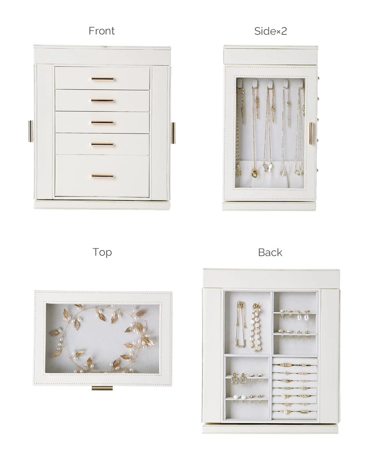 CASEGRACE Jewelry Box 360° Rotating, 6-Tier Organizer Open Design Large Ver | eBay