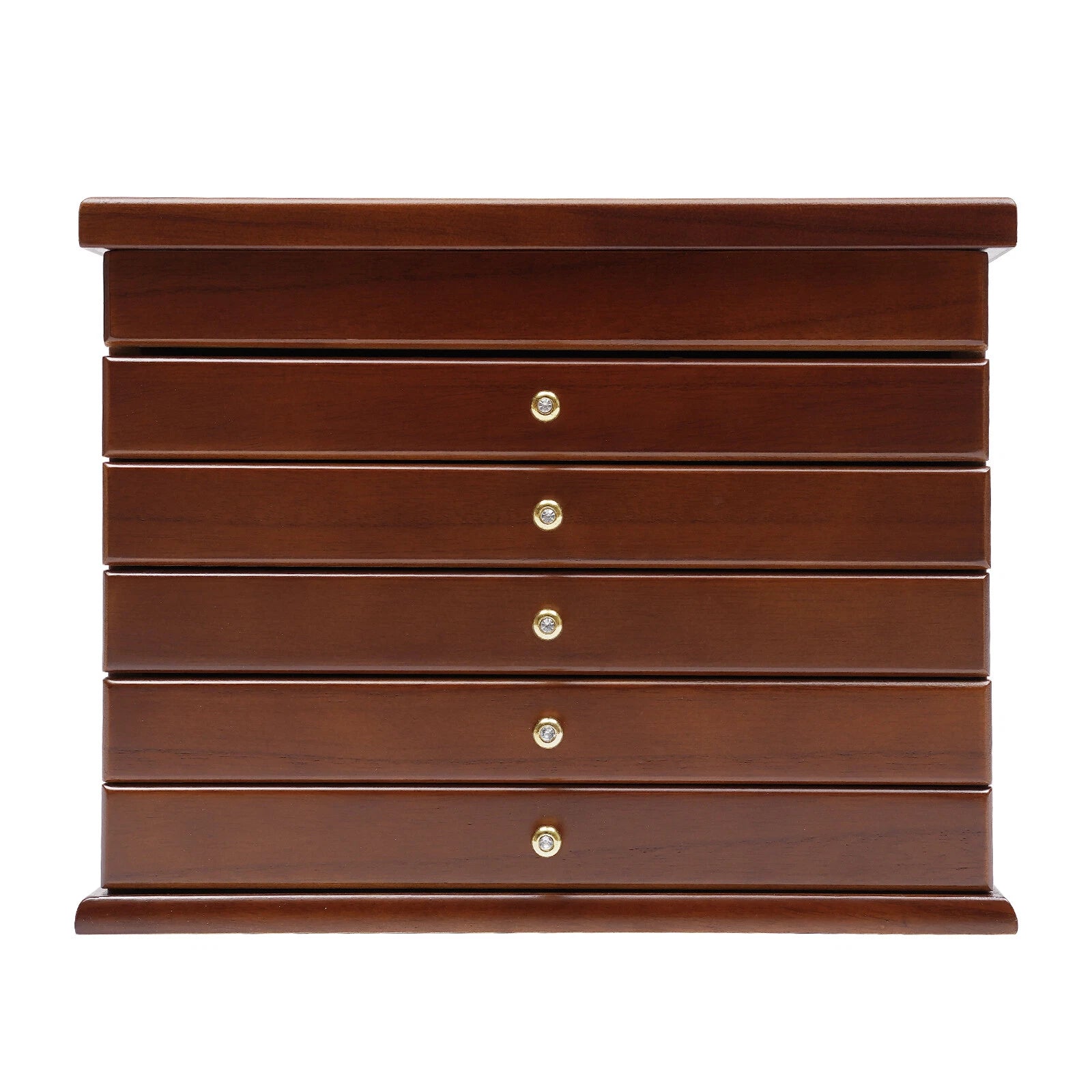 6-Layer Storage Cabinet Organizer & Drawers Jewelry Box Case Necklace Ring Brown | eBay