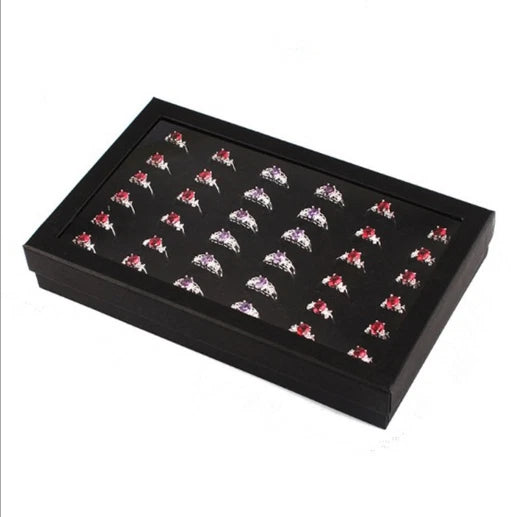 36 Slots Ring Display Box Jewelry Organizer Holder Transparent Window Show Case | eBay