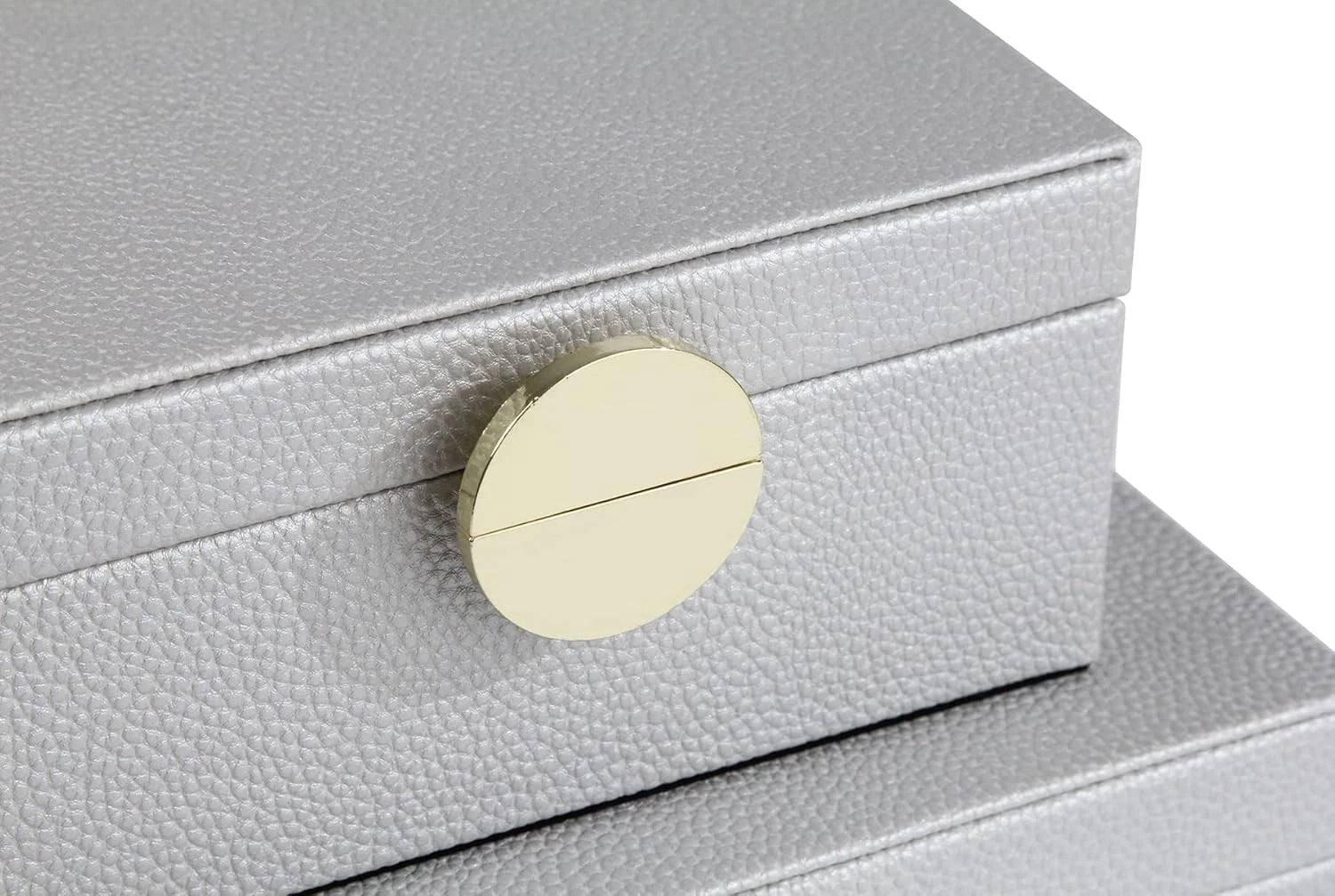 Faux Leather Jewelry Box with Gold Hardware Accents Decorative Box Storage | eBay