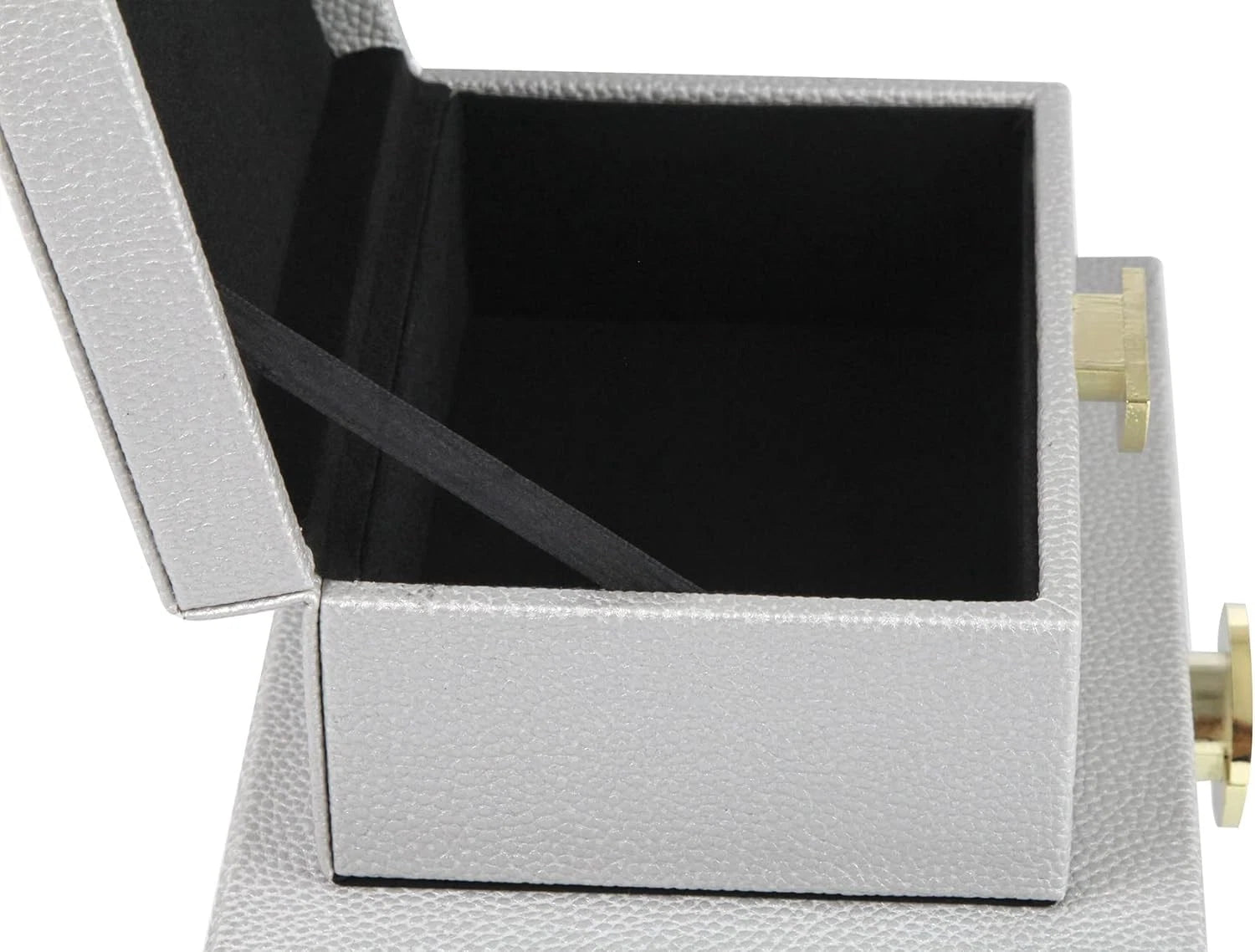 Faux Leather Jewelry Box with Gold Hardware Accents Decorative Box Storage | eBay