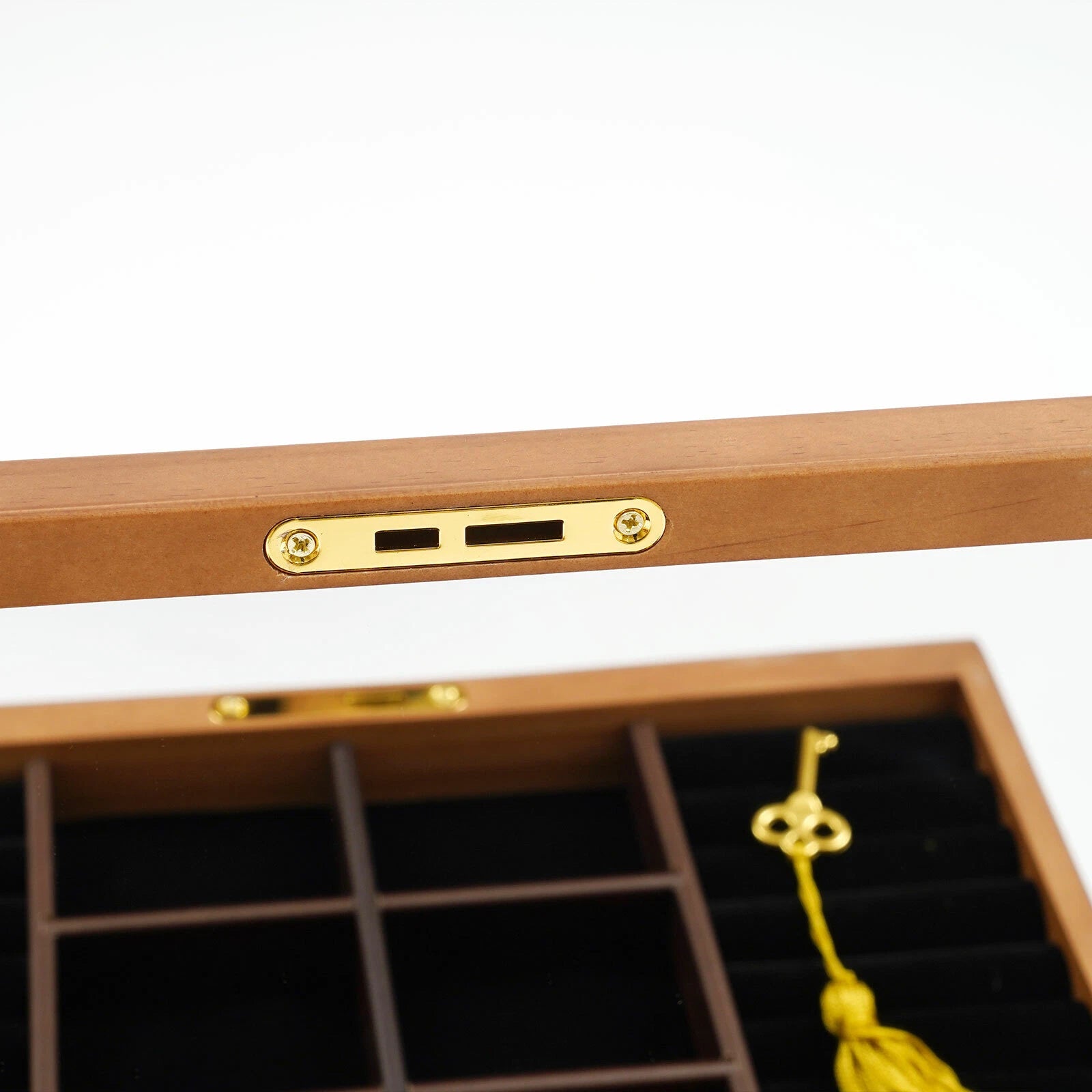 6 Layers Jewelry Box w/ Lock + Mirror Four-Leaf Carved Top Velvet Cabinet Case | eBay