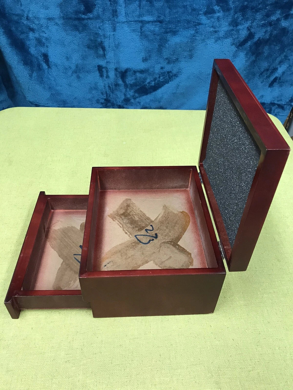 Wooden Jewelry Box Cufflink Case Rings Storage Organizer w/bottom drawer | eBay