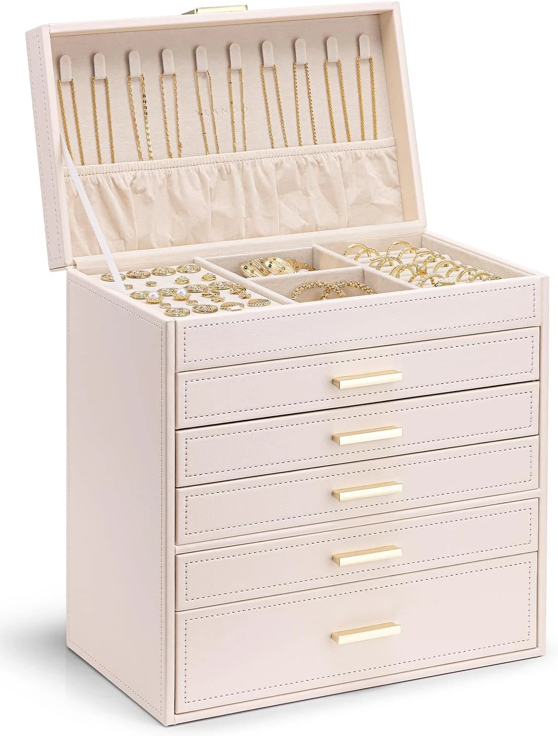 Jewelry Box Organizer,Large Jewelry Storage for 5 Drawn,Pu Leather Jewelry Boxes | eBay