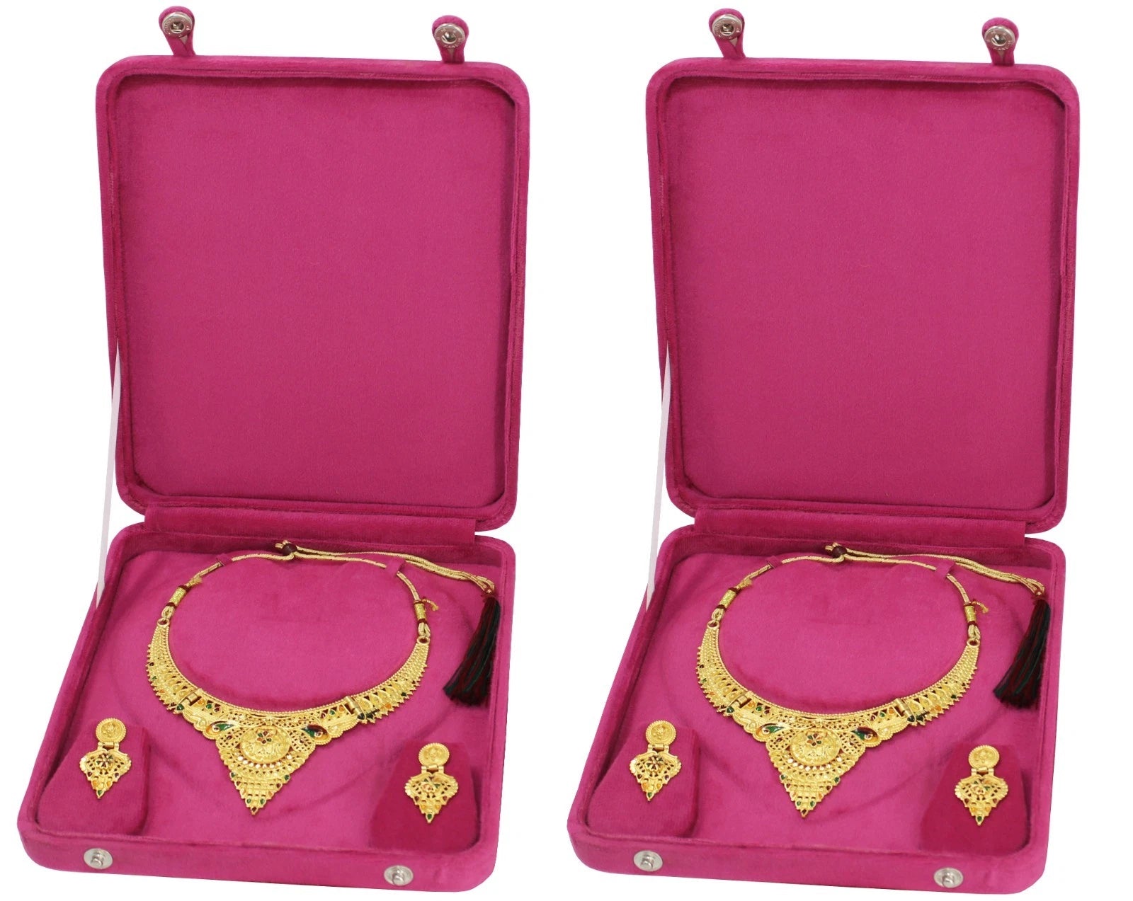 2 Jewelry Necklace Pendant Ring Earring Storage Organizer Locker Box Velvet Case | eBay