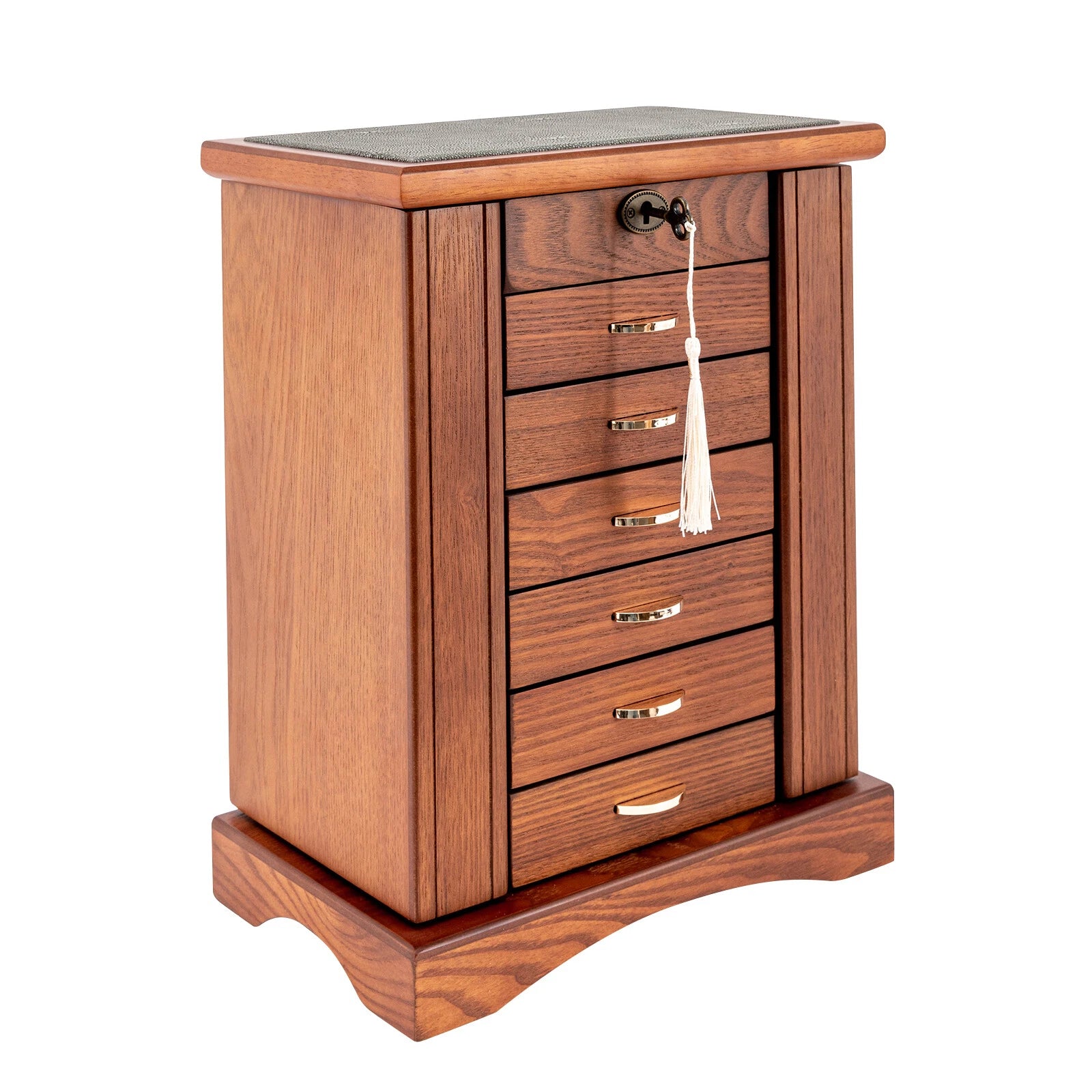 Wooden Jewelry Box Cabinet Storage Beauty 7 Drawers Case For Girls Gift New | eBay