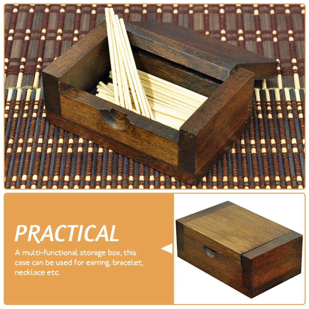 Desktop Organizer Vintage Wooden Jewelry Box Storage Travel Small Cases | eBay