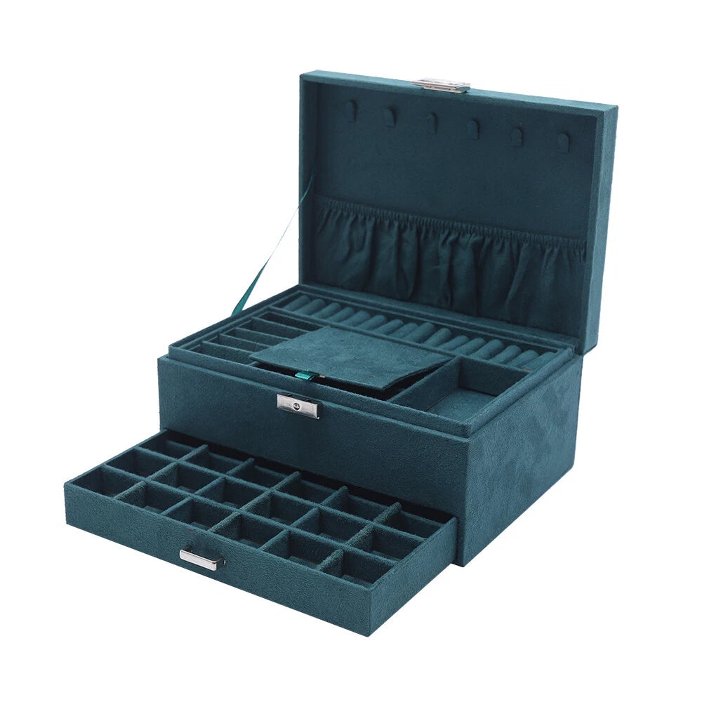 Large Jewelry Box Organizer Storage Case For Necklaces Rings Earrings Women Gift | eBay