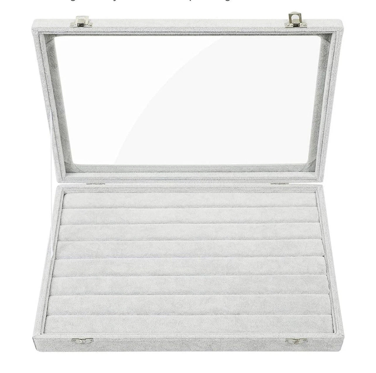 Ring Display Case with Clear Lid Ring Organizer 7 Slots Stud Earring Jewelry Box | eBay