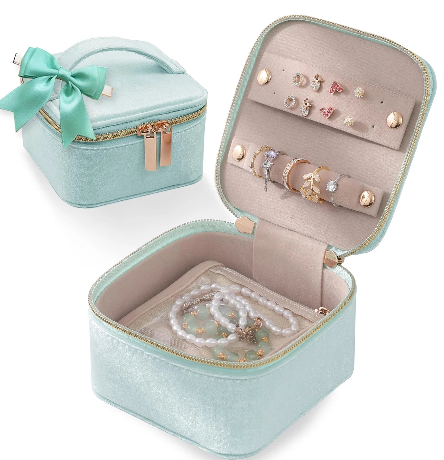 Small Jewelry Box Organizer,jewelry boxTravel Jewelry Storage with 4 Removabl... | eBay
