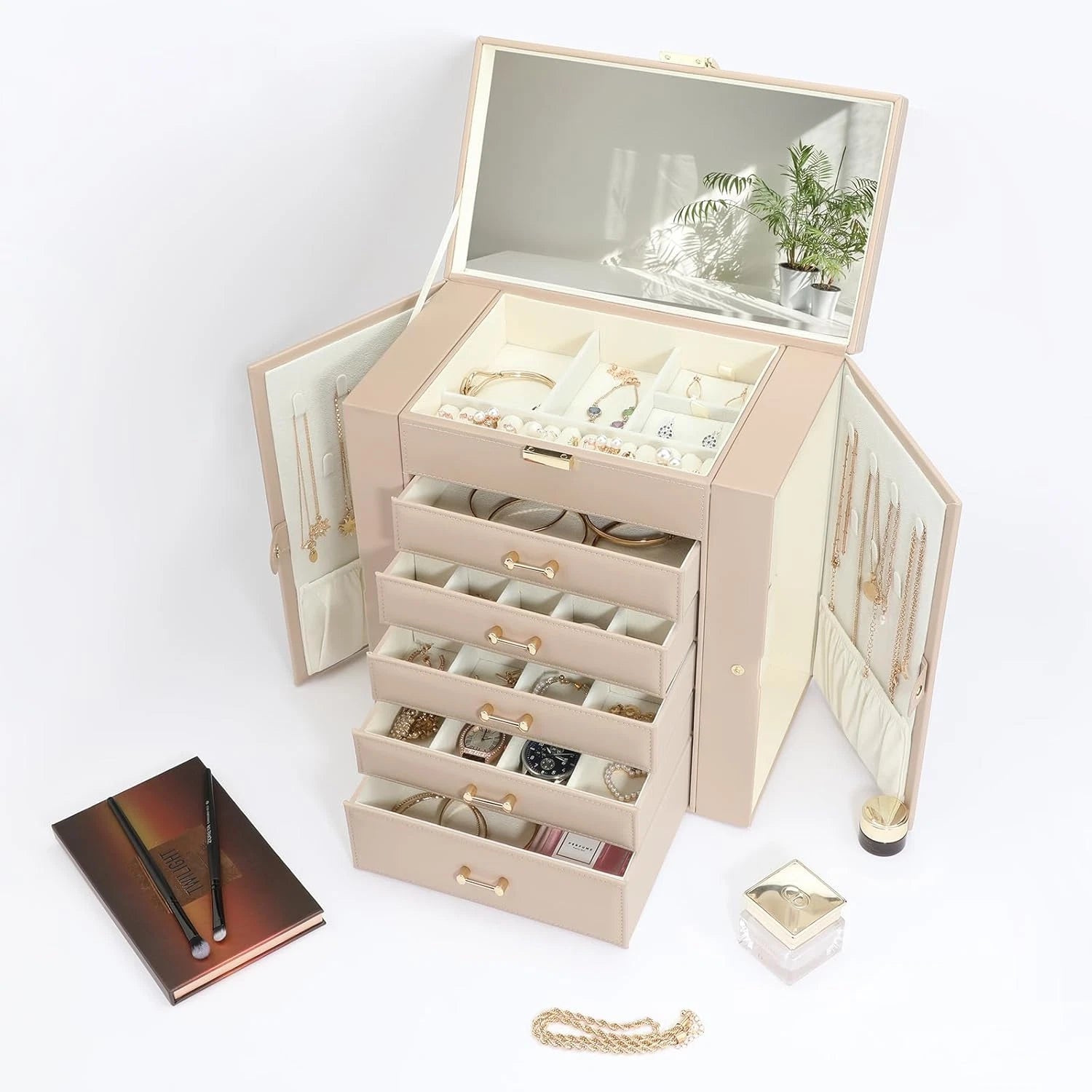 Large Jewelry Holder Organizer, 6 Layer Jewelry Box for Women Jewelry Storage Ca | eBay