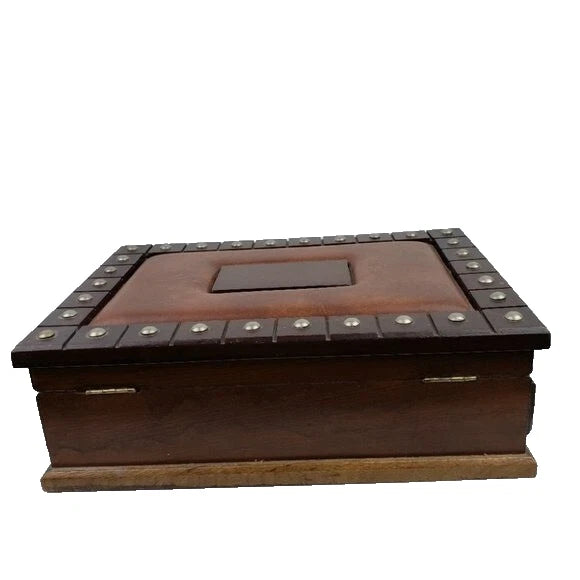 Wooden Studded Jewelry Box Brazil Organizer Container | eBay