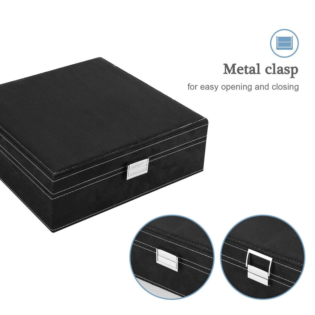 Velvet Jewelry Box Organizer for Women 2 Layer Jewelry Display Storage Holder... | eBay