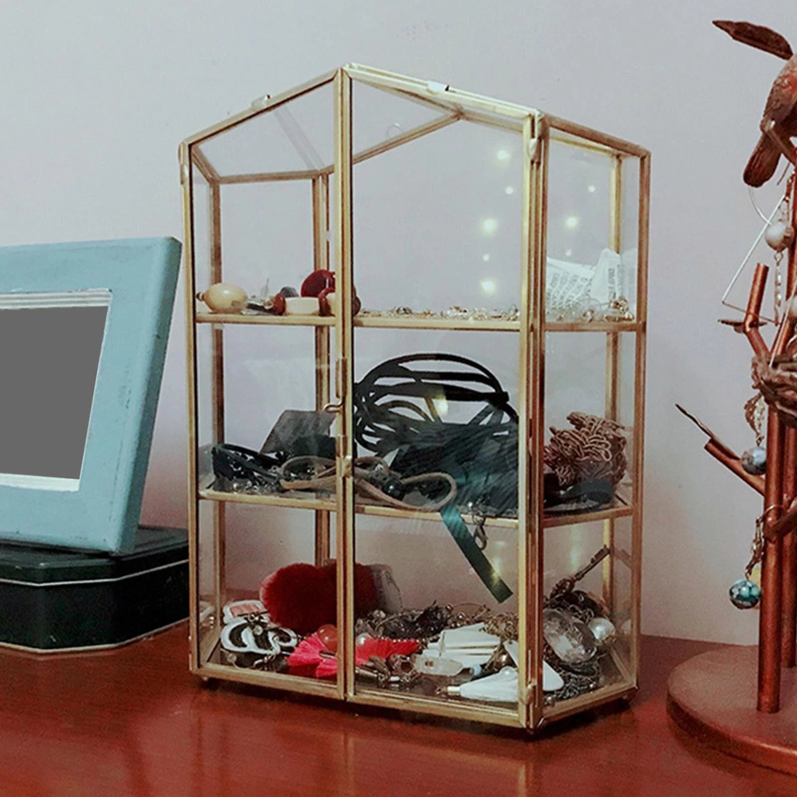 Jewelry Box Jewelry Holder Organizer 3 Layer Gifts Portable Compact Jewelry | eBay