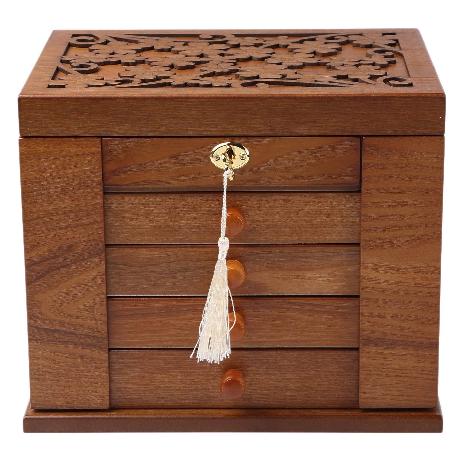 Changsuo Wooden Jewelry Box for Women, Solid Wood Organizer with Combo Lock f... | eBay
