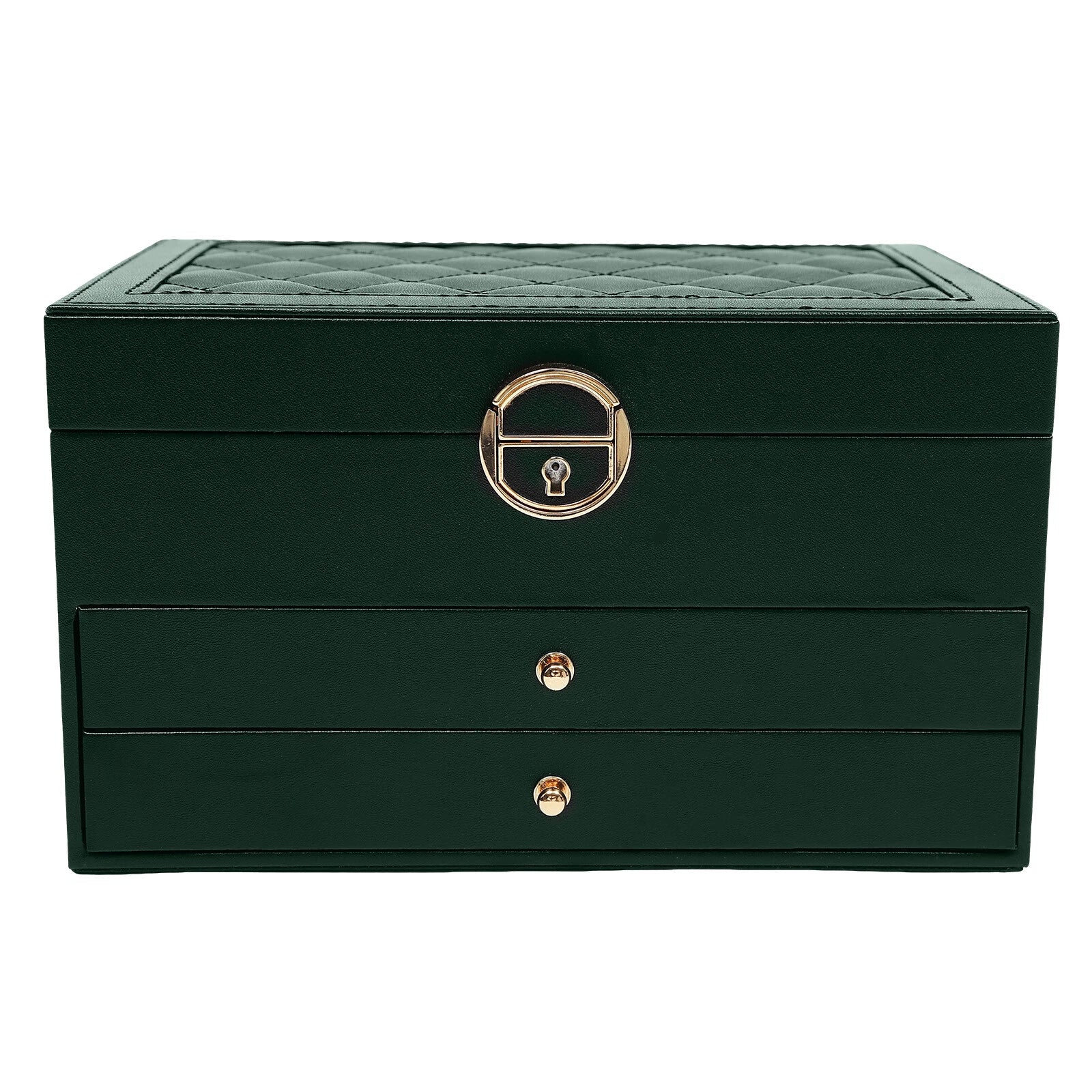 3-Tier 9*6.7*5.3" Green PU Jewelry Organizer Watch Holder Display Case W/ Drawer | eBay
