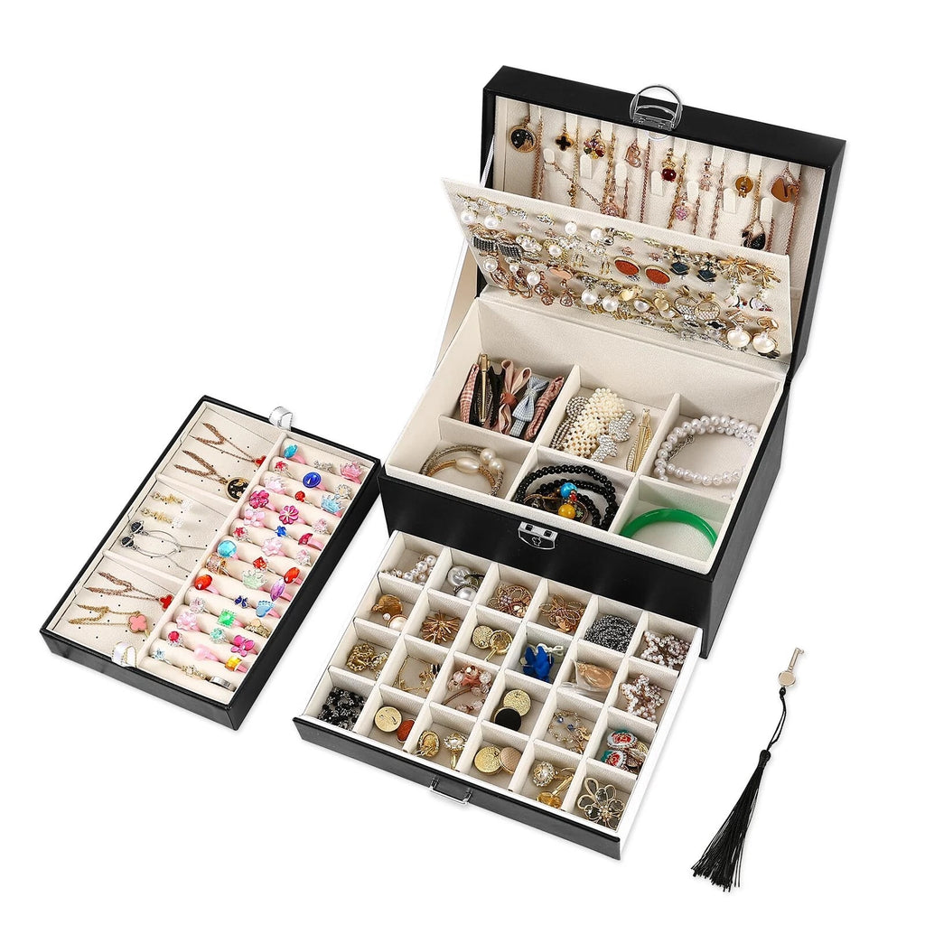 BOOVO Earring Jewelry Box For Women Girl Stud Organizer, 5 Layers Girl Jewelr... | eBay