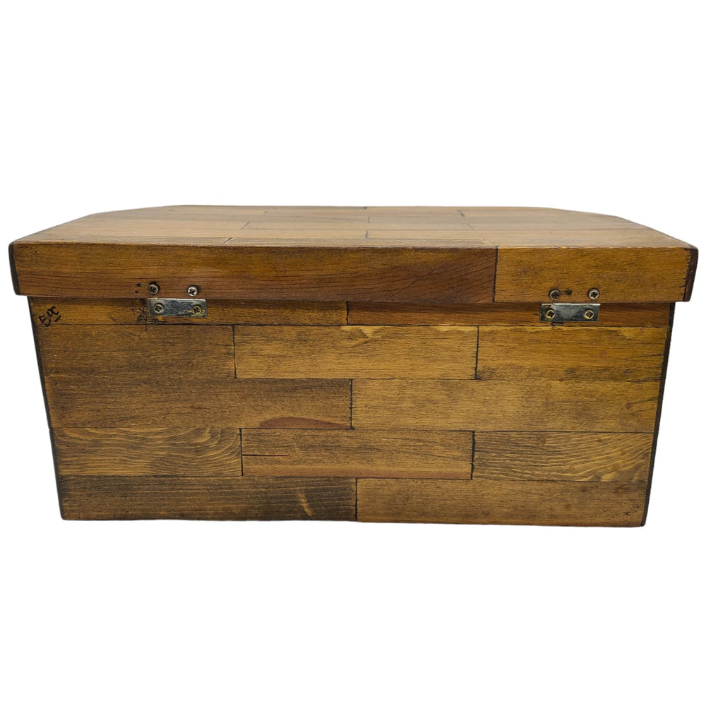 Vintage Handmade Light Brown Wooden 2 Drawer Jewelry Box With Blue Lining | eBay