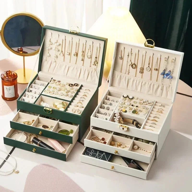Large Capacity Jewelry Storage Box Necklace Earrings Bracelet Organizer Holder | eBay
