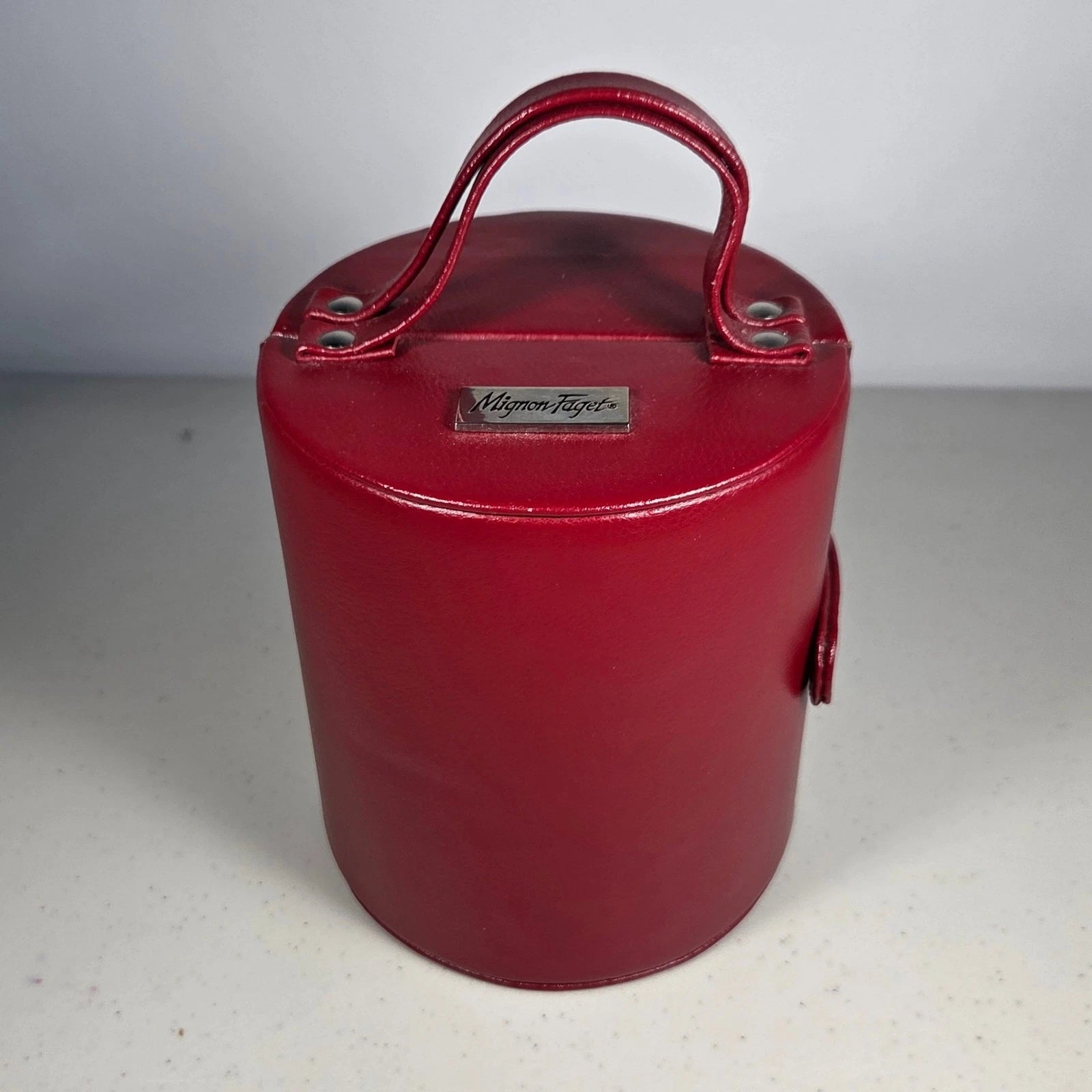 MIGNON FAGET Red Leather Travel Jewelry Organizer Box | eBay