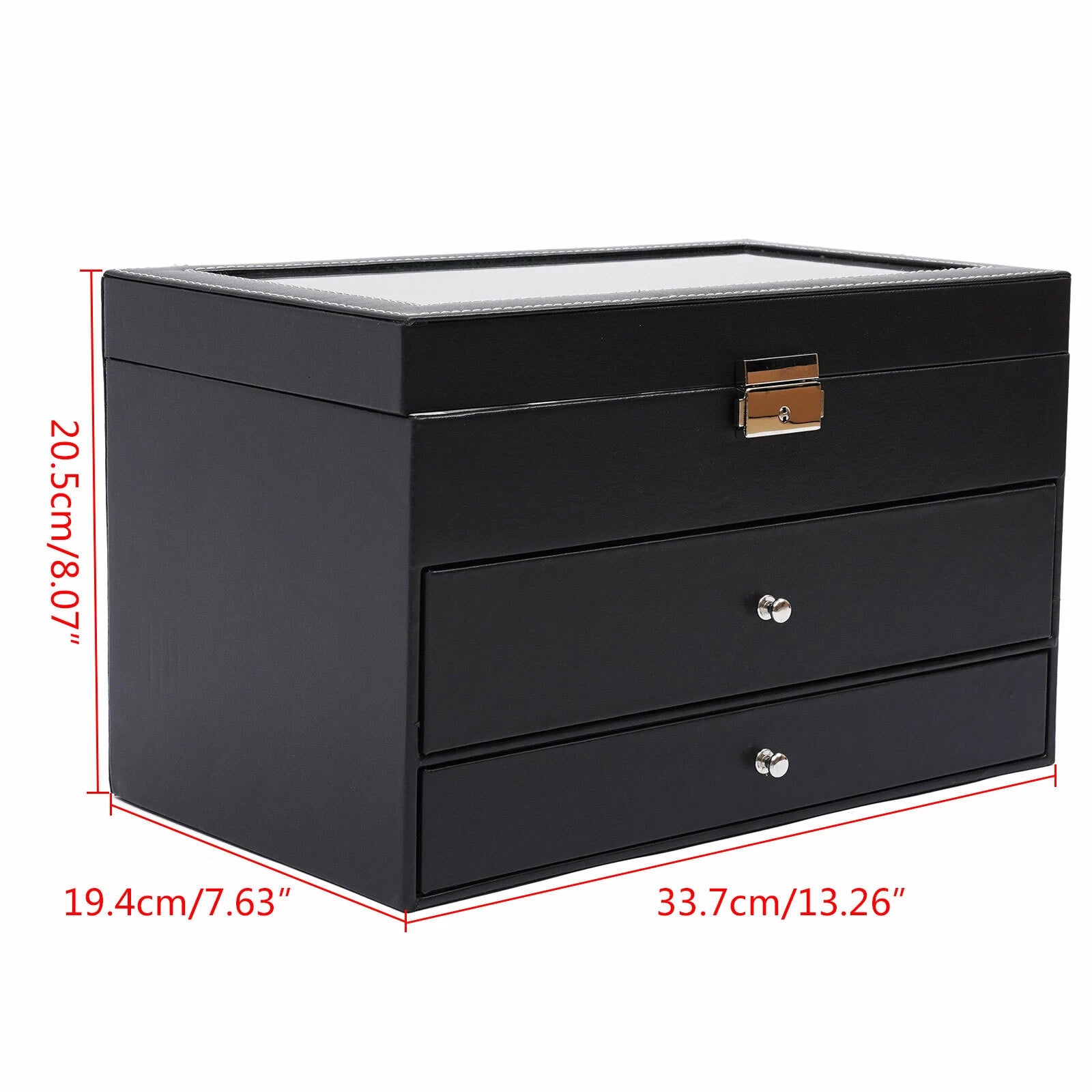 Watch Display Box&Jewelry Storage Case Multi-Purpose Organizer Box w/ Glass Top | eBay