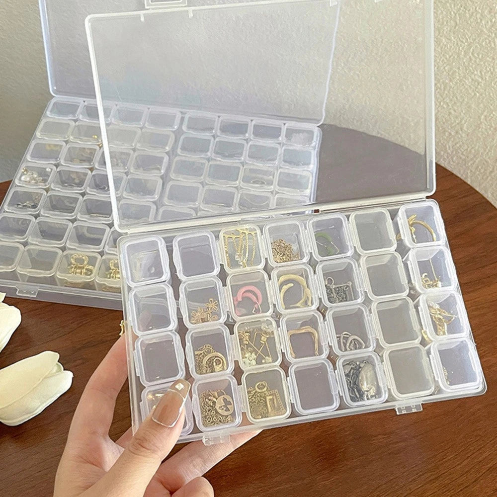 Jewelry Storage Box Earrings Organizer Transparent Trinket Plastic Organizers | eBay