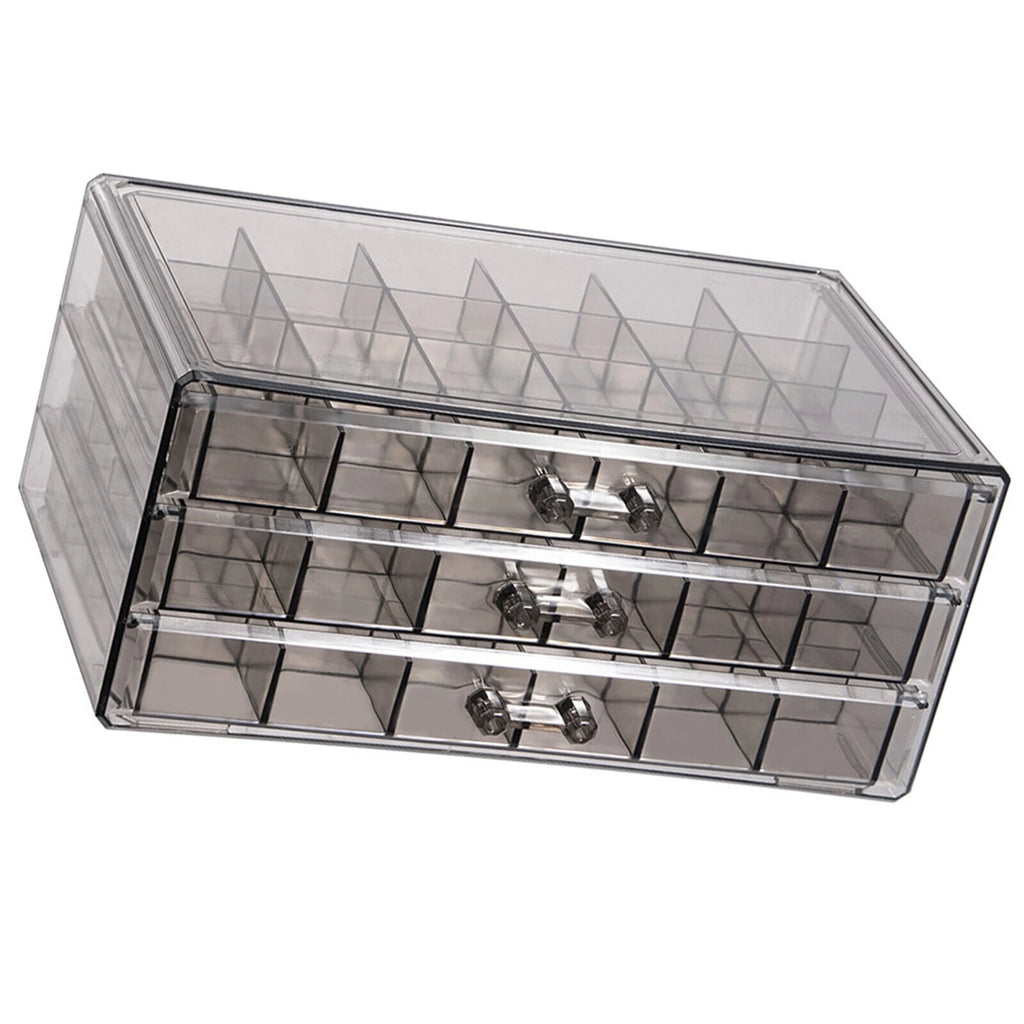 Transparent Jewelry Storage Box 3 Layers Multi Grids Earring Storage Organizer | eBay