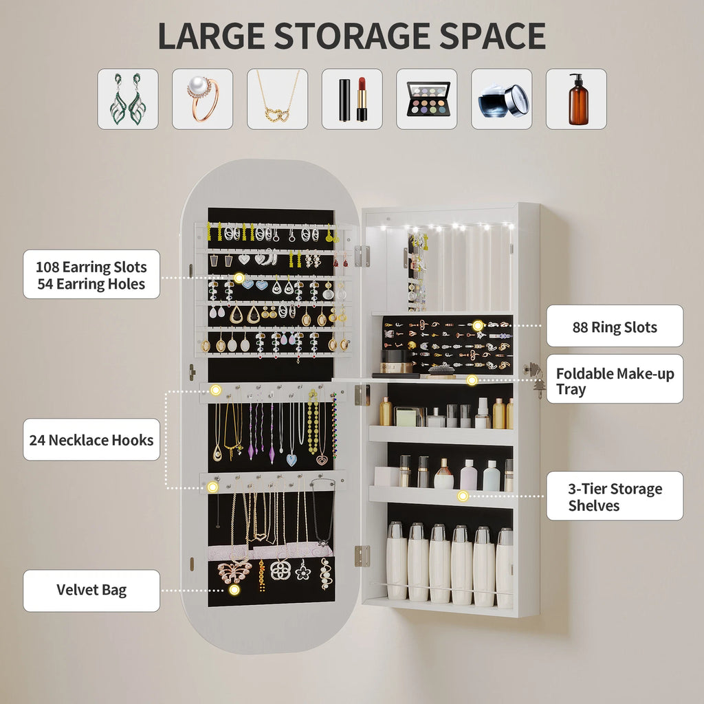Wall/Door Mounted Jewelry Armoire Organizer Jewelry Cabinet for Bedroom | eBay