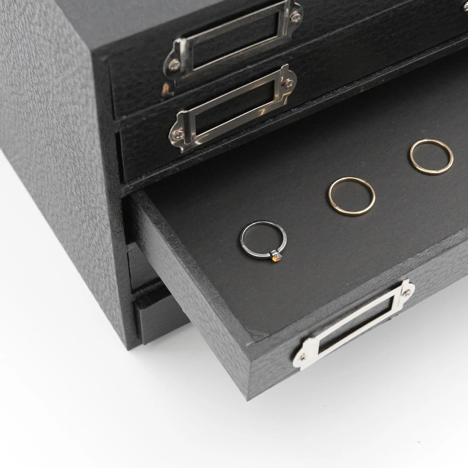 Jewelry Storage Organizer (Jewelry Box), Black Faux Leather 5-Drawer Jewelry Cas | eBay