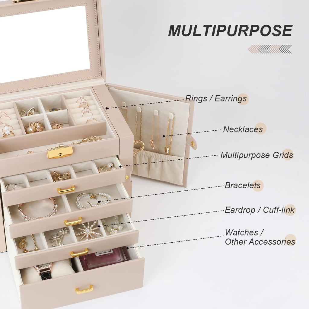 Large Jewelry Box, Jewelry Boxes for Women Large Jewelry Organizers and Stora... | eBay