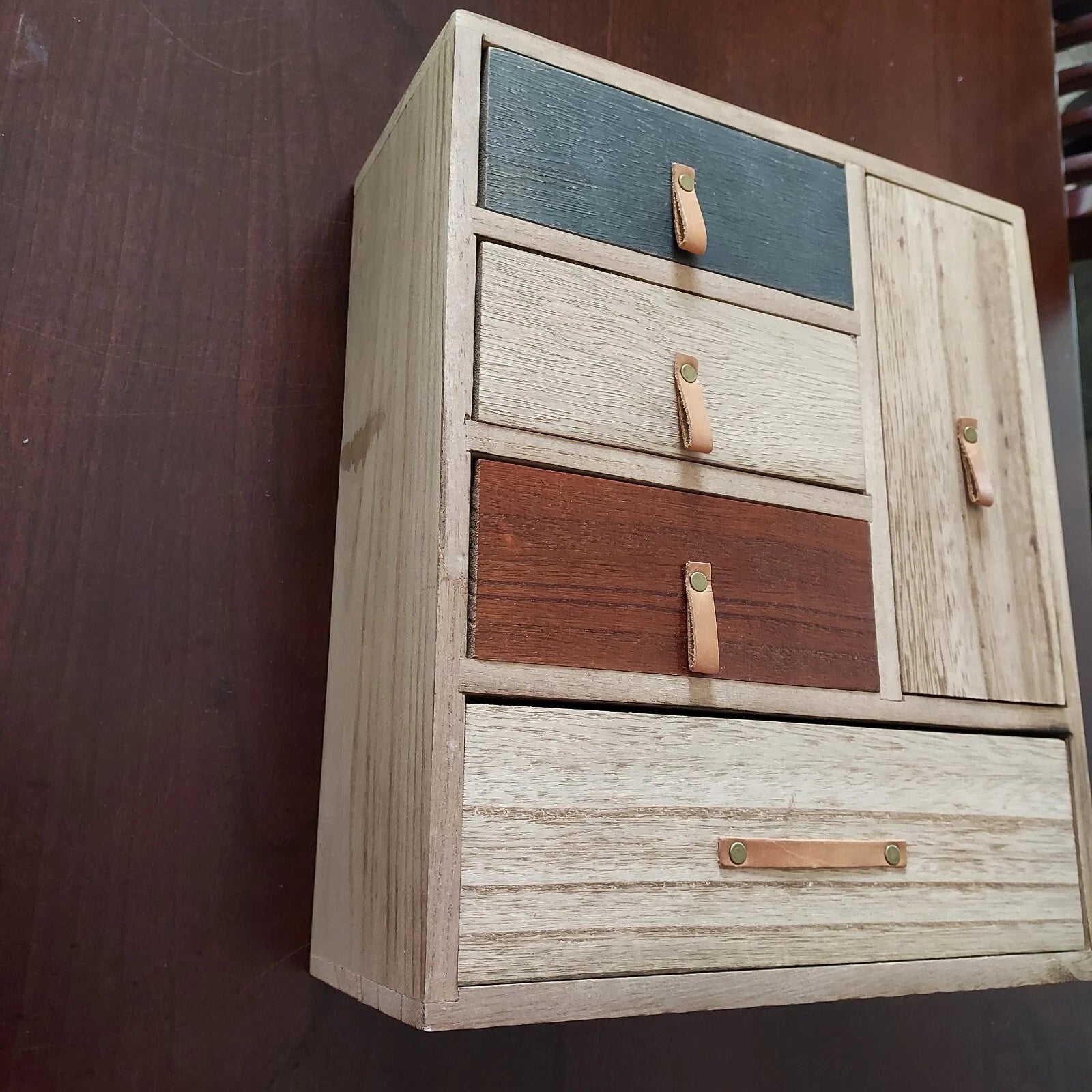 Rustic Torched Wood Storage Trinket Jewelry Treasure Box 2022 Leather | eBay