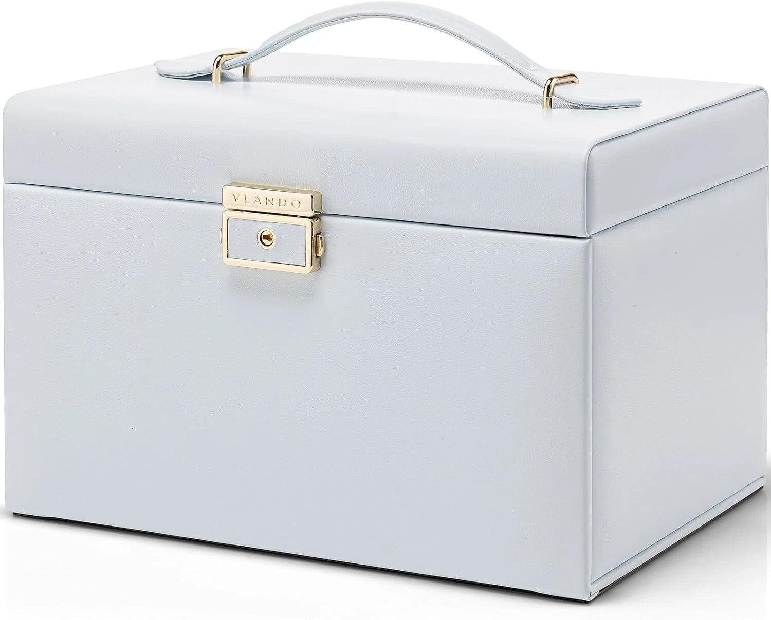 Vlando Velvet Jewelry Box for Women, Large Leather Jewelry (Light Blue) | eBay
