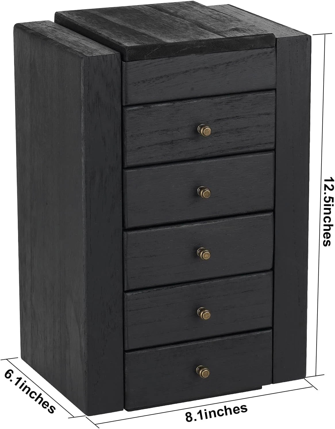 Jewelry Box Wood for Women, 6-Layer Large Organizer Box with Mirror & 5 Drawers | eBay