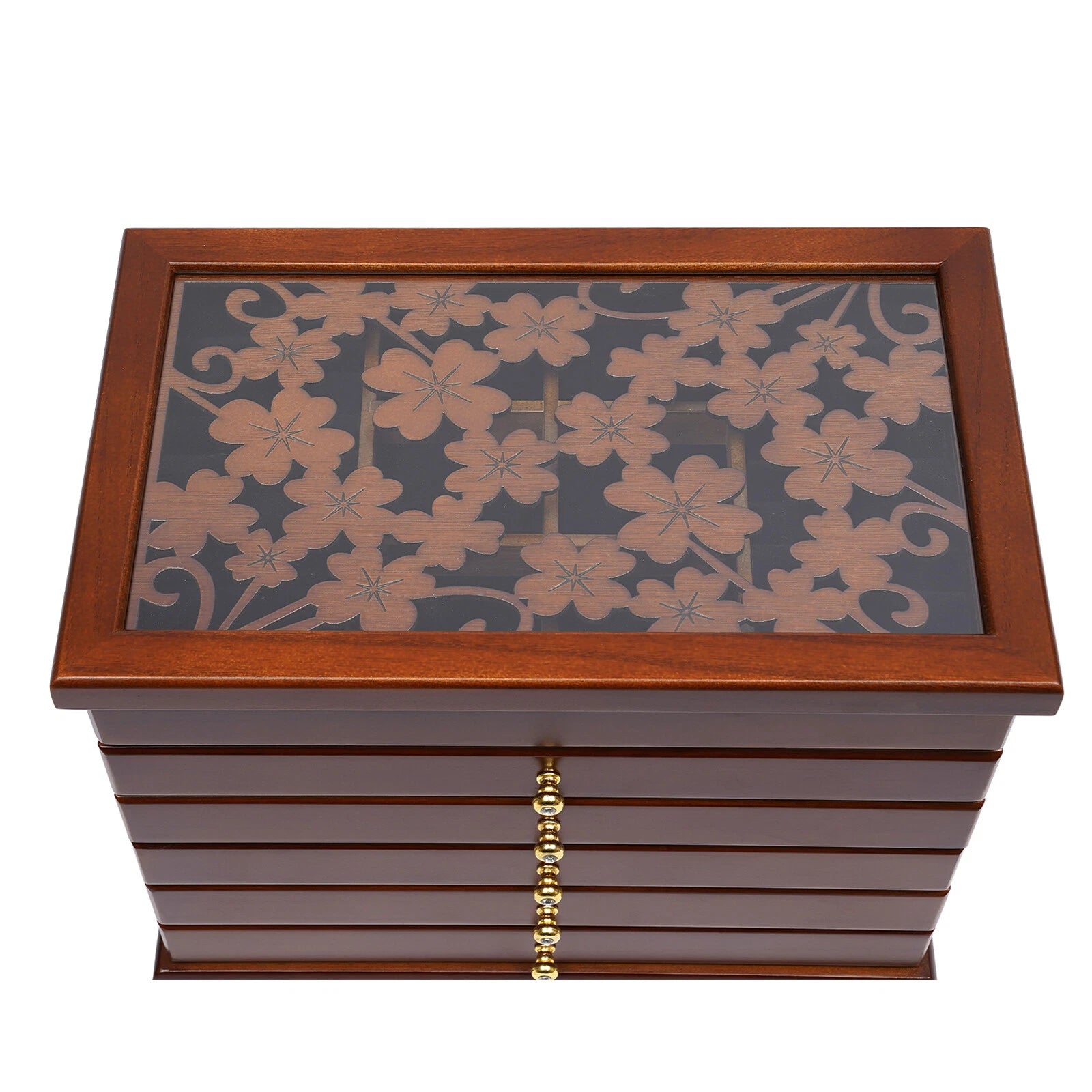 6 Layers Vintage Jewelry Storage Wood Box Organizer Necklace Cabinet Brown | eBay
