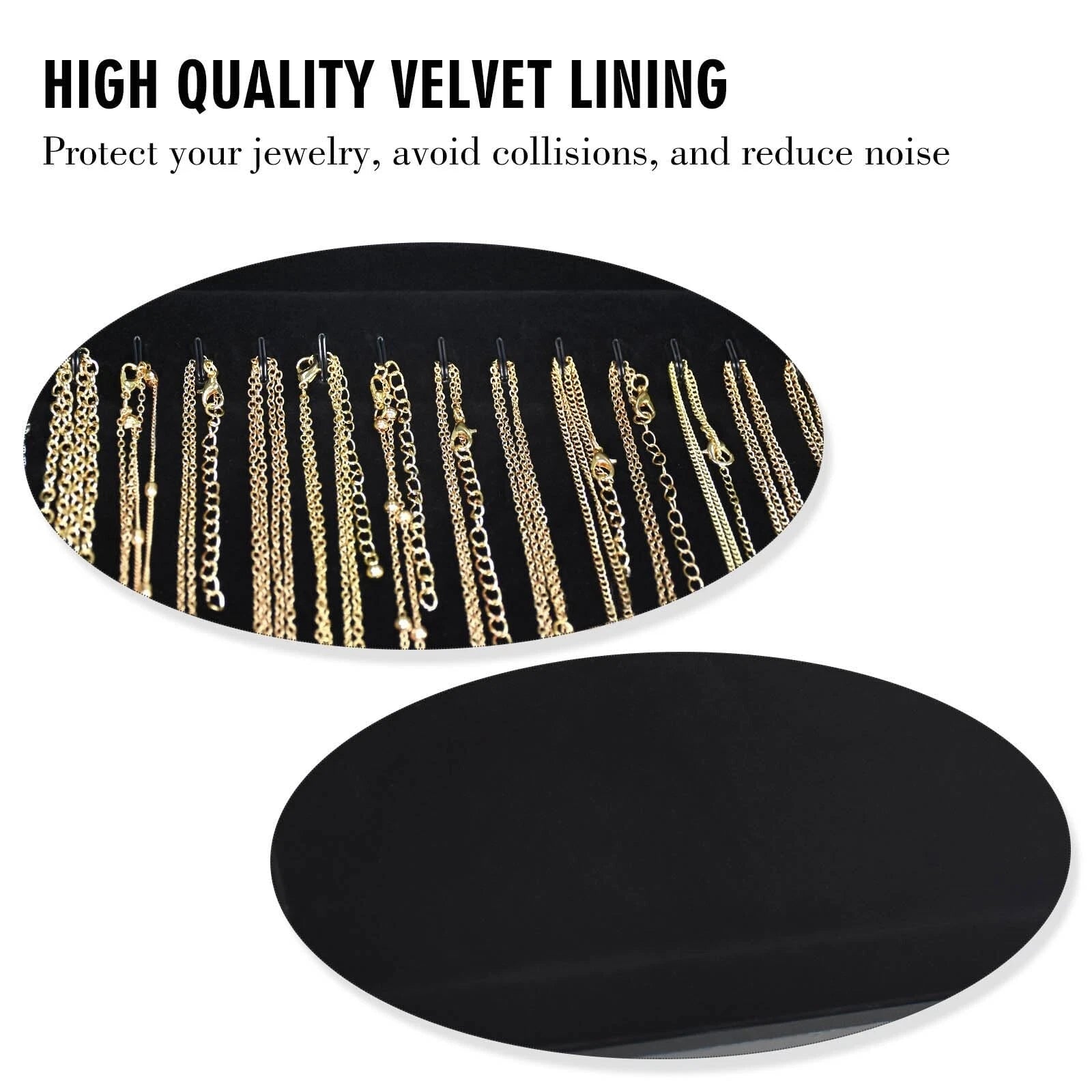 Necklace Organizer Box with Clear Lid Velvet Tray for Jewelry Storage Display... | eBay
