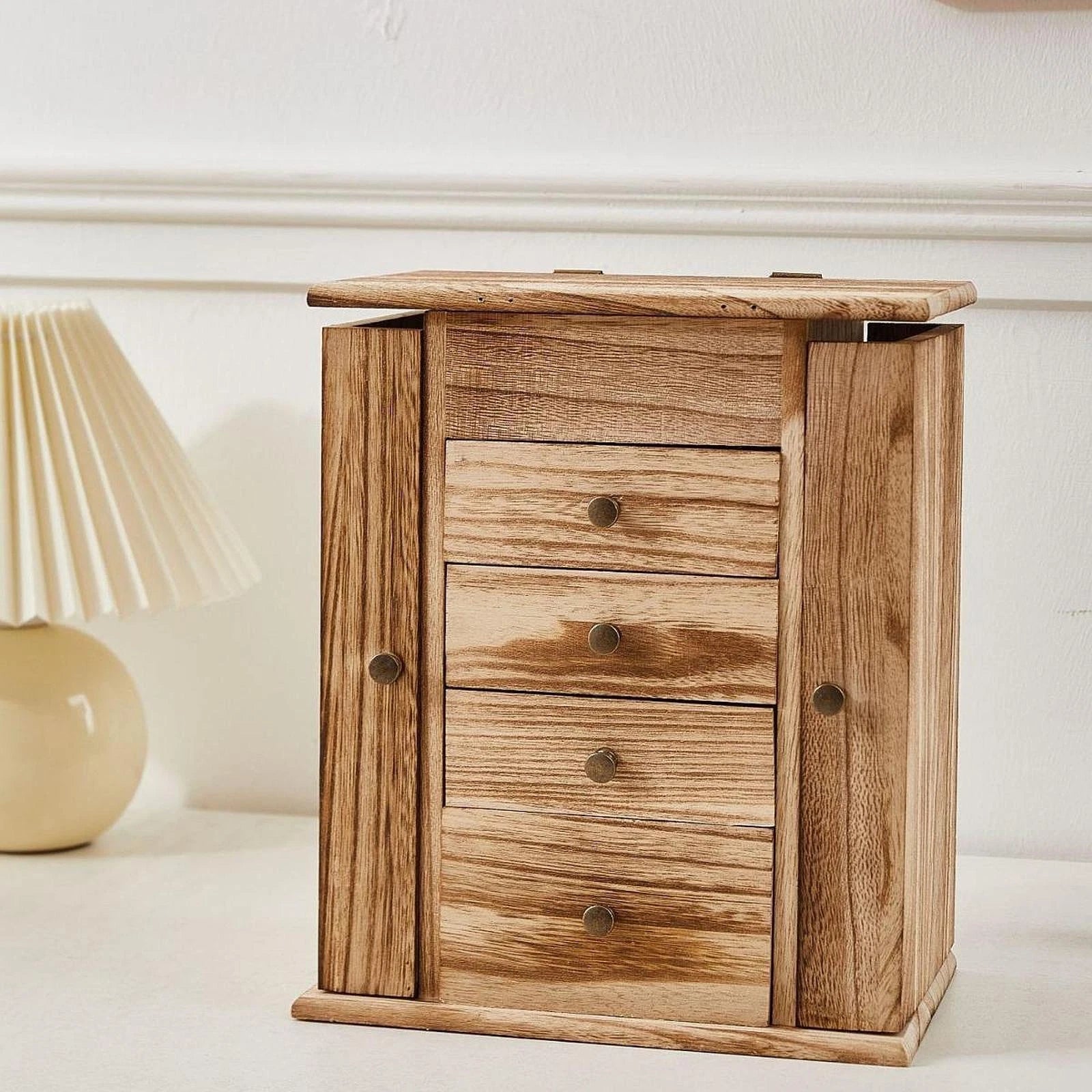 Jewelry Storage Box Wooden Jewelry Box Container Jewelry Case Jewelry Organizer | eBay
