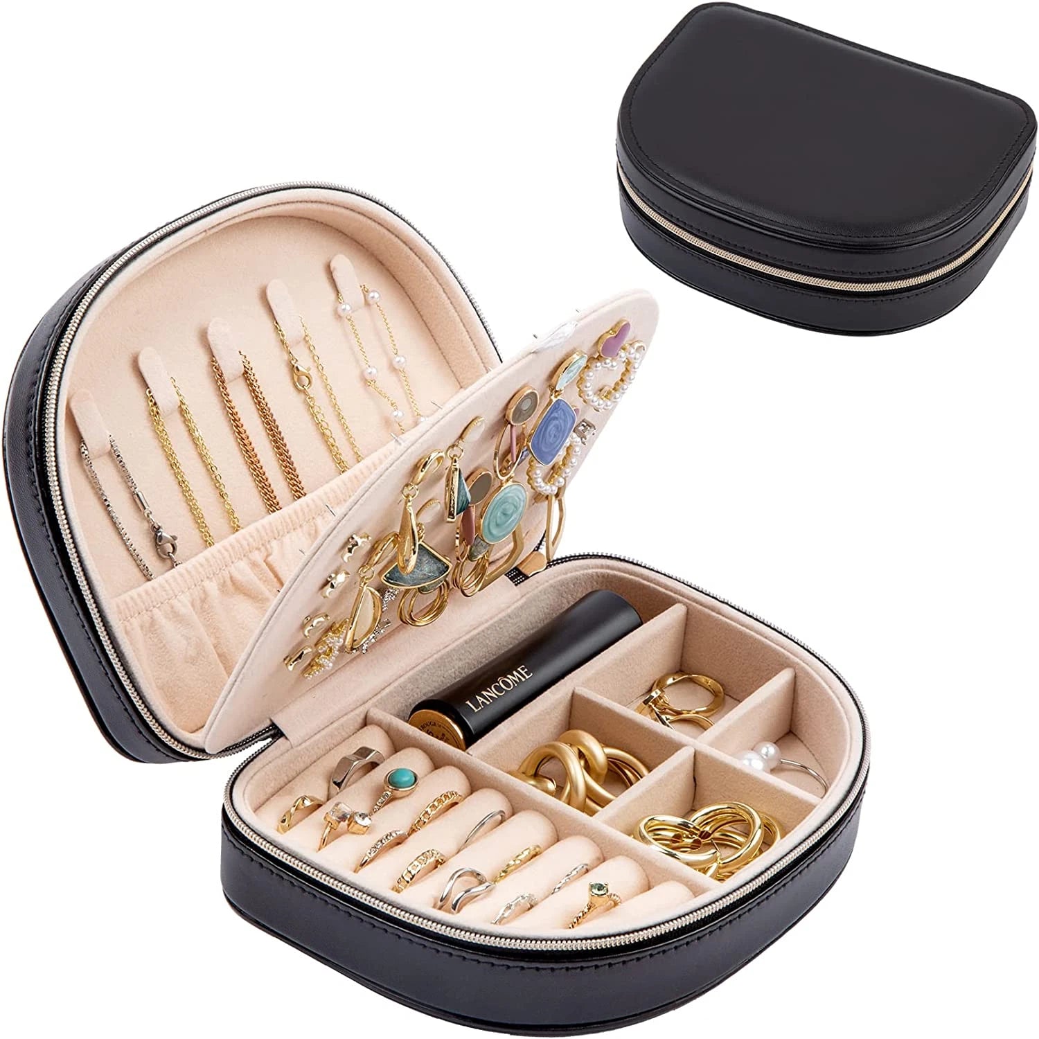 Travel Size Jewelry Box Small Seashell-Shaped Jewelry Case Jewelry Organizer | eBay