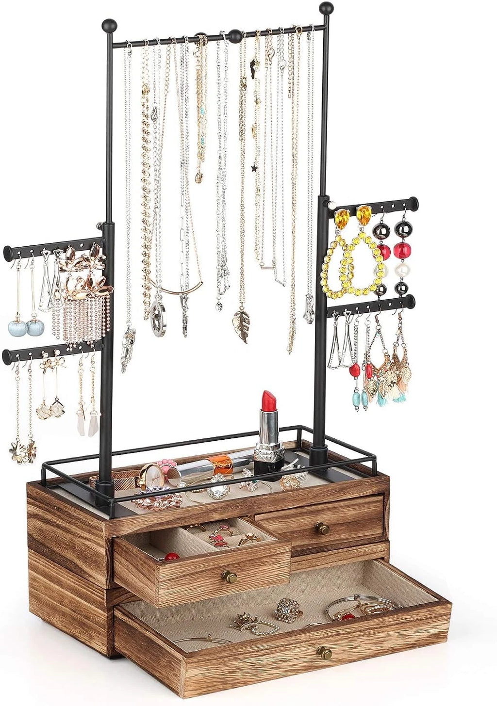 Jewelry Drawer Storage Box with 6 Tier Jewelry Tree Stand, Jewelry Display | eBay