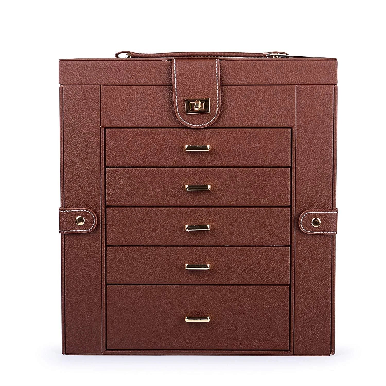 5/6 Tier Jewelry Box Storage Organizer Case Ring Earring Necklace w/ Lock Mirror | eBay